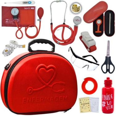 Imagem de Kit Maleta Aparelho de Pressão Esfigmomanômetro Enfermagem Premium, Ve