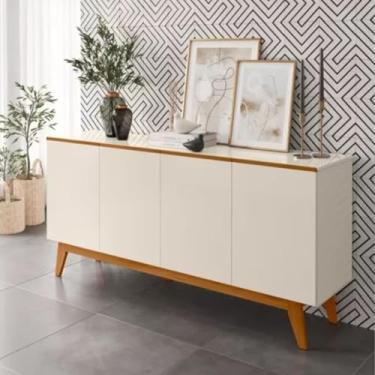 Imagem de Buffet Aparador Armário 4 Portas Ares Lux Off White Nature