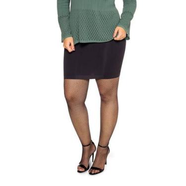 Imagem de Meia-Calça Arrastão Plus Size Lupo 17610 Microfibra, XXG, Preto