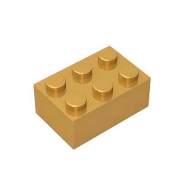 Imagem de Classic Bulk Brick Block 2x3, 100 Piece Brick 2x3,Compatible with Lego Parts and Pieces 3002, Creative Play Set - Compatible with Major Brands (110 Pcs) (Golden)