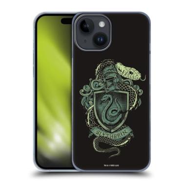 Imagem de Head Case Designs Capa rígida oficialmente licenciada Harry Potter Sonserina Relíquias da Morte XIV compatível com Apple iPhone 15