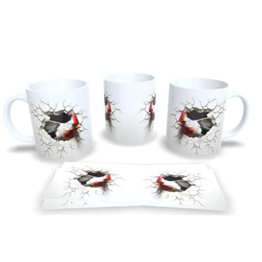 Imagem de Caneca Branca de Porcelana Personalizadas Arte Espelhadas em 3D Animais (Passaro 9)