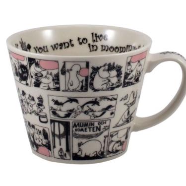 Imagem de 山加商店 Yamaka Shoten MOOMIN MM321-36 Novo copo de sopa de porcelana Bon (caneca de sopa), preto e branco, aprox. φ4,1 x 3,3 polegadas (105 x 85 mm)