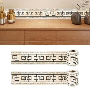 Imagem de Papel de parede para borda de PVC, revestimento de parede removível, autoadesivo, azulejos, decoração fácil de aplicar para banheiro e cozinha (estilo 1)