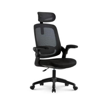 Imagem de Cadeira de Escritorio Ergonômica Preta Elements Astra