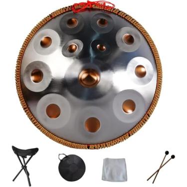 Imagem de Harmonic an Drum Hand Pan 9 10 12 14 Notes Instrumento de percussão profissional Aço com bolsa de viagem Decoração de corda e marretas para meditação Yoga Zen, Gold Eye, 12Notes