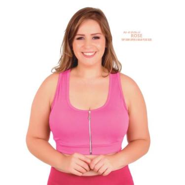 Imagem de Top Com Ziper E Bojo  Removível Plus Size Conforto Garantido pela Wolf