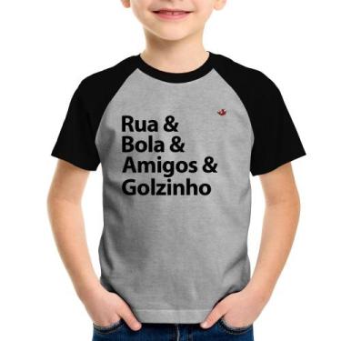 Imagem de Camiseta Raglan Infantil Rua & Bola & Amigos & Golzinho - Foca na Moda