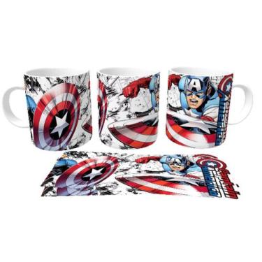 Imagem de Caneca polimero plástico copo  Capitão América quadrinhos - Empório Du
