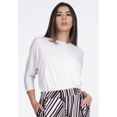 Imagem de Blusa Morcego Ampla Manga 3/4 Off White - Amazonia Vital