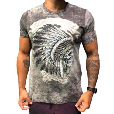 Imagem de Camiseta bsk0106 mescla cinza/preto - black skull - clothing (m), M, M