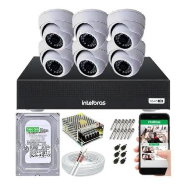 Imagem de Kit Cftv 6 Câmeras Segurança Dome Ir Dvr Mhdx 1108 Intelbras
