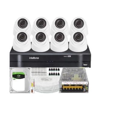 Imagem de Kit Cftv 8 Câmeras Segurança Dome Ir Dvr Mhdx 1108 Intelbras C/Hd 1TB