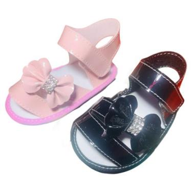 Imagem de Kit 2 Pares Sandálias Lacinho Lateral Para Bebê Menina - Baby's Shoes,