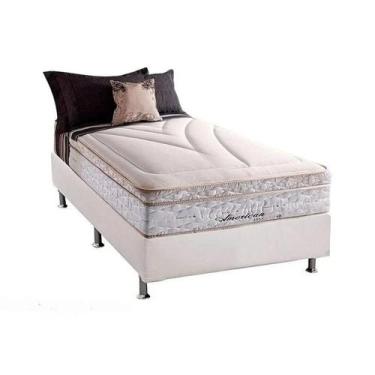 Imagem de Conjunto: box branco + colchão molas maxspring herval american solteir