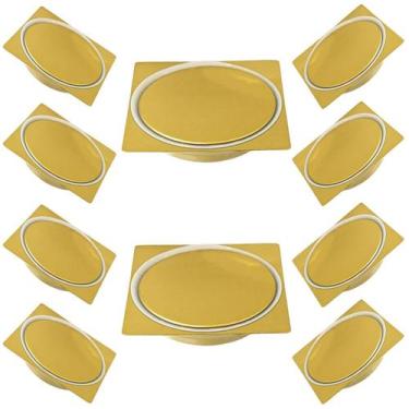 Imagem de Kit 10 Ralo Click Banheiro Inox Quadrado 10x10 Dourado - Montelar Acab