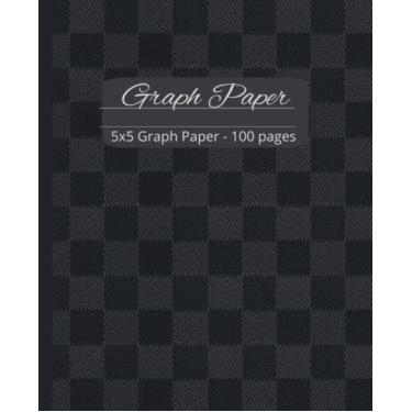 Imagem de Graph Paper Notebook: Designer Fashion Black Checker Print- For the Fashion Lover- 5x5-100 Pages 7.5in x 9.25in