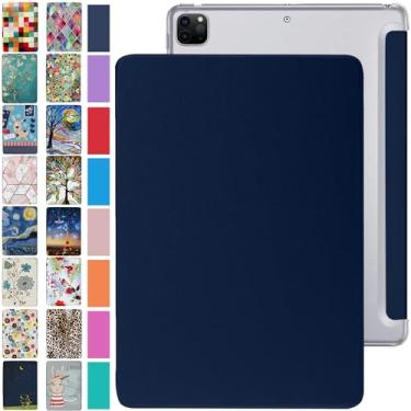 Imagem de DuraSafe Cases Capa traseira rígida de couro PU leve e inteligente para iPad PRO 12,9 polegadas [Pro 12,9 4 5 geração 2020 2021] A2378 A2461 A2379 MHNR3LL/A MHNT3LL/A MY3K2LL/A MY3J2LL/A PC leve e
