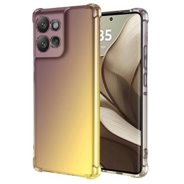 Imagem de Vokuha Capa de celular para Motorola Edge 50, capa para Moto Edge 50, capa protetora traseira de TPU à prova de choque para Motorola Edge 50 preta/dourada