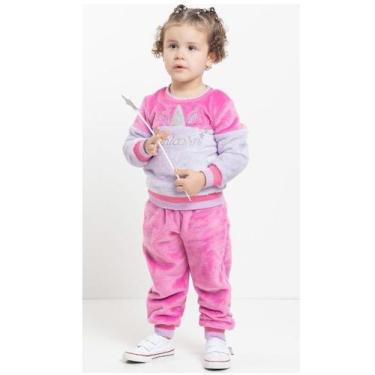 Imagem de Conjunto Luxo Menina Pelo Bordado Inverno Lessa Kids B8919, Rosa, 2 AN