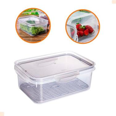 Imagem de Pote Com Escorredor Hermético Empilhável 2,6 L Verdura Fruta - Plasúti