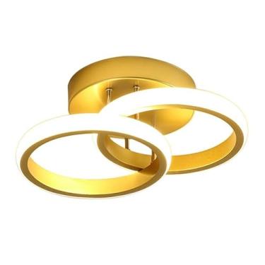 Imagem de Luminária Plafon Moderno Dourado, Para Sala, Quarto, Hall de Entrada, Sala de Estar