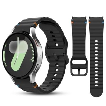 Imagem de Pulseira sem lacunas compatível com Samsung Galaxy Watch 7/6/5/4/FE, Watch 5 Pro, Galaxy Watch 6 4 Classic, pulseira de substituição de smartwatch de silicone macio para homens e mulheres