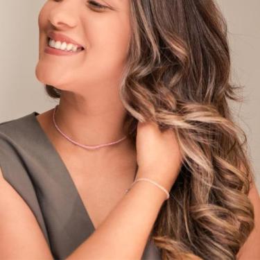 Imagem de Conjunto Minimalista de Cristal Quartzo Rosa com fecho de prata 925 - 