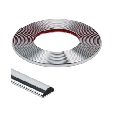 Imagem de Orgthin Acabamento de 26,2 m, acabamento prateado à prova d'água para bordas de paredes, bordas, molduras de janela, azulejos de backsplash, acabamento flexível e autoadesivo