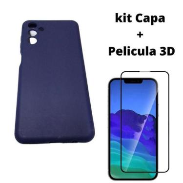 Imagem de Kit Capa ul Marinho Compatível Galaxy A04S+Pelicula 3D - Db Distribuid
