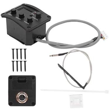 Imagem de Ukulele Pickup EQ Tuner System, Exibição de LED de Cor de 3 Bandas, Mini Design, Tira de Captação de Cerâmica, Controle de Volume, Indicador de Bateria, para Amantes de Ukulele