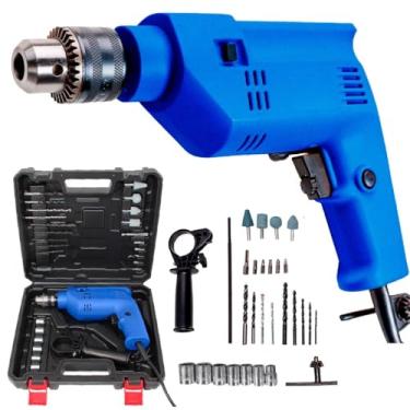 Imagem de Furadeira e Parafusadeira de Impacto 710W - 2 Velocidades + Reversível | Kit Completo Acessórios (Brocas, Soquetes, Lixas) | Multifuncional para Lixar, Polir e Furar (110V)