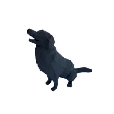 Imagem de Estátua Cachorro poligonal - Impressão 3D - FLEX3D, Preto