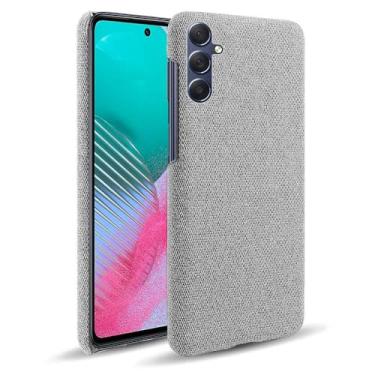 Imagem de Capa para Samsung Galaxy M54,Capa desenhada em lona,Case Protetora Ultrafina com Empunhadura Macia,Design em Tecido Antichoque e Antiarranhões-Light gray