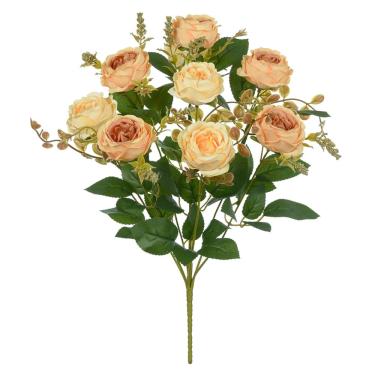 Imagem de Buque de flores rosa cabbage X9 cha 2 tons 39cm