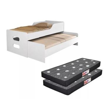 Imagem de Bicama Padrão Solteiro 100% MDF com 2 Colchões D20 188x88 Inclusos - B