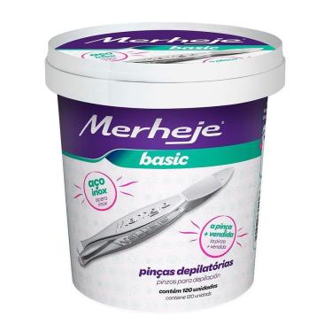 Imagem de Pinca Merheje Depilatoria Basic Pote - Embalagem c/ 120 unidades