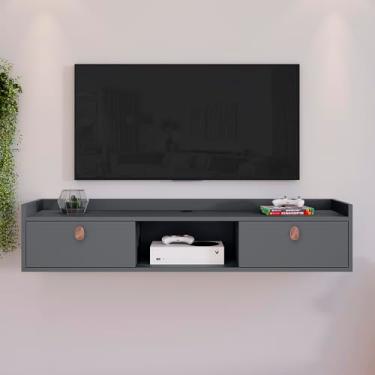 Imagem de Racks Multiuso para TV e Som Home Decor Sala Vegas com 2 Portas e Puxador (CINZA)