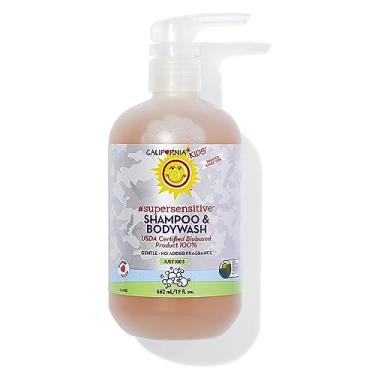 Imagem de California Baby Shampoo California Kids + Sabonete Líquido Infantil 2 Em 1, Super Sensível (Sem Perfume), Cuidado Suave Para A Pele, 100% À Base De Plantas, Hipoalergênico, 543 G.