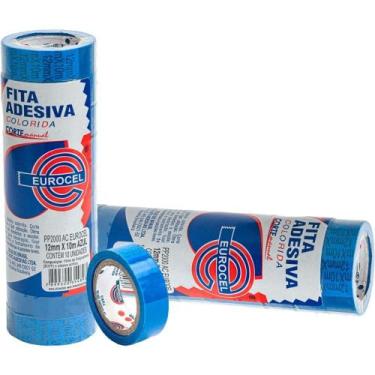 Imagem de Fita Adesiva PP 2000 12MM X 10M Azul - Pacote com 10 Unidades - Euroce