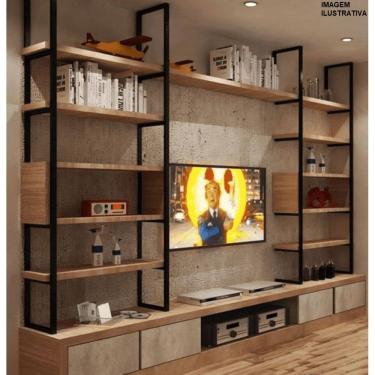 Imagem de Estante Aço/Mdf Estilo Industrial Mobbili Es-02