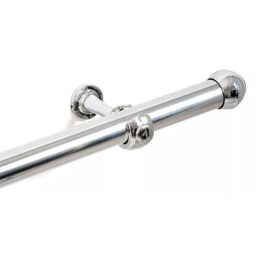 Imagem de Varão Simples Cromado 3 ou 2 Metros 28mm ou 19mm Para Cortina Kit Completo Suportes Parafusos Buchas (3,00 Metros 28mm)