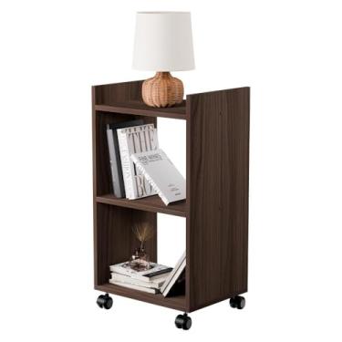 Imagem de Estante Multiuso Nogal para Quarto Sala com Rodízio 40cm