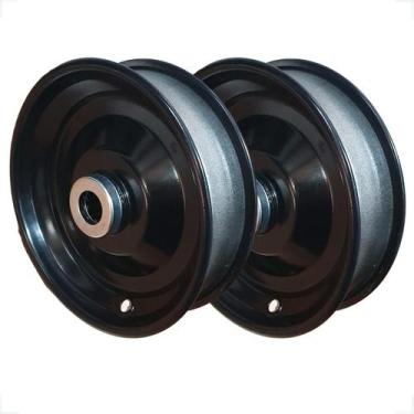 Imagem de Kit 2 Aro 8 Pol. Roda Com Roletes Para carriola Carretinha Carga - BUF