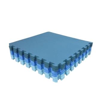 Imagem de Kit 16 Tapete Tatame EVA Tons de Azul 50x50x2cm 20mm