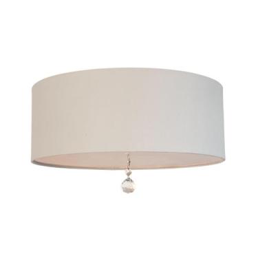 Imagem de Luminária Plafon Com Cristal Cúpula Cinza 50X15 3E27 - Tom Luz, Bivolt