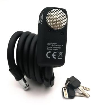 Imagem de Alarme 110db 120 cm de comprimento, antifurto, resistente, cadeado, para motocicleta, 3/20.3 cm/10 mm de espessura, à prova de intempéries, correntes duráveis com 3 teclas personalizadas