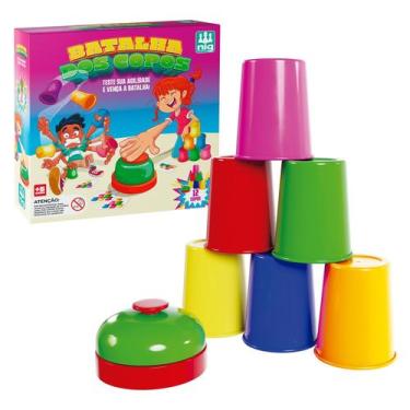 Imagem de Brinquedo Educativo Batalha Dos Copos Com Copos Coloridos Acessórios E