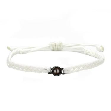 Imagem de Toodoumama Pacote com 2 pulseiras personalizadas com foto para casal, pulseiras personalizadas de identificação feitas à mão com imagem interna, presentes de memorial para o ente querido, One Size