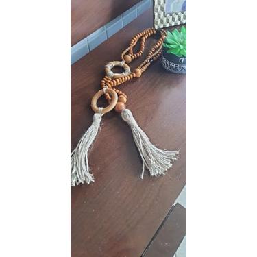 Imagem de Colar de Mesa Decorativo Grande Corrente Em Madeira